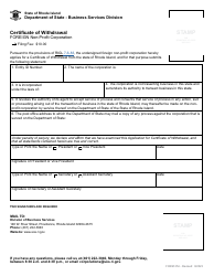 Form 254 Application for Certificate of Withdrawal for a Foreign Non-profit Corporation - Rhode Island, Page 2
