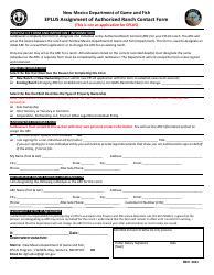 Document preview: Eplus Assignment of Authorized Ranch Contact Form - New Mexico