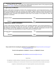 Application for Individual Construction (Indc) Stormwater Discharge Permit Under Individual Discharge Permit - Vermont, Page 4