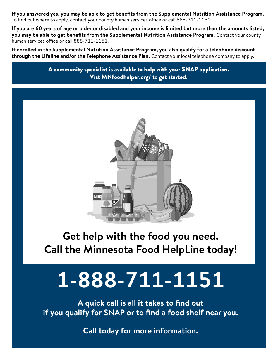 Form DHS-3529-ENG Stretch Your Food Dollars With Supplemental Nutrition Assistance Benefits - Minnesota, Page 2