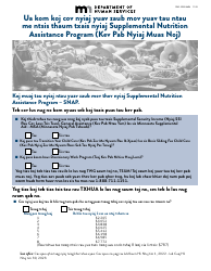 Document preview: Form DHS-3529-HMN Stretch Your Food Dollars With Supplemental Nutrition Assistance Benefits - Minnesota (Hmong)