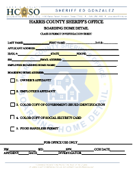 Document preview: Class II Permit Investigation Sheet - Harris County, Texas