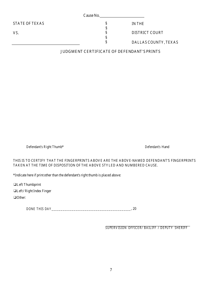 Plea Agreement - Dallas County, Texas, Page 7