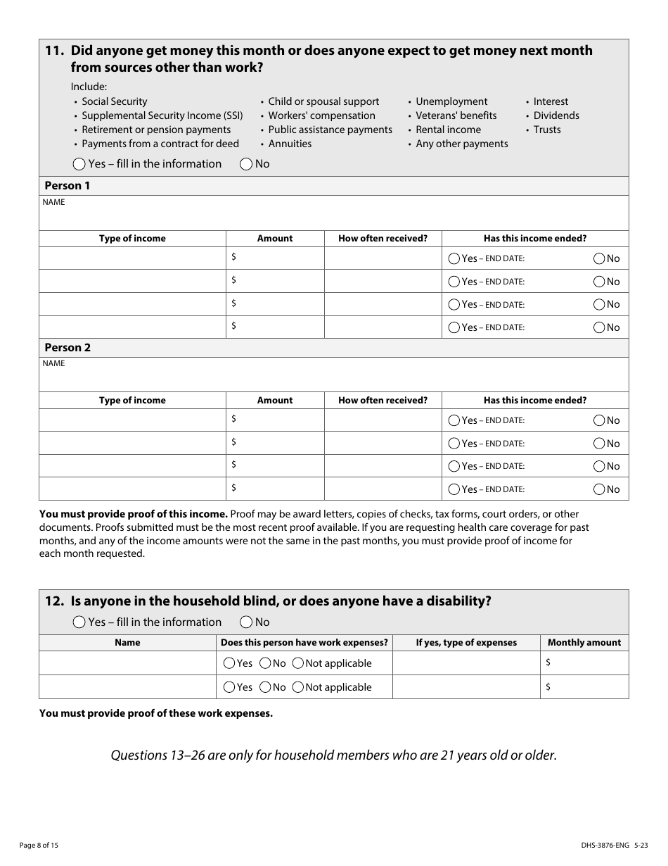 Form DHS-3876-ENG Application for Certain Populations - Minnesota, Page 10