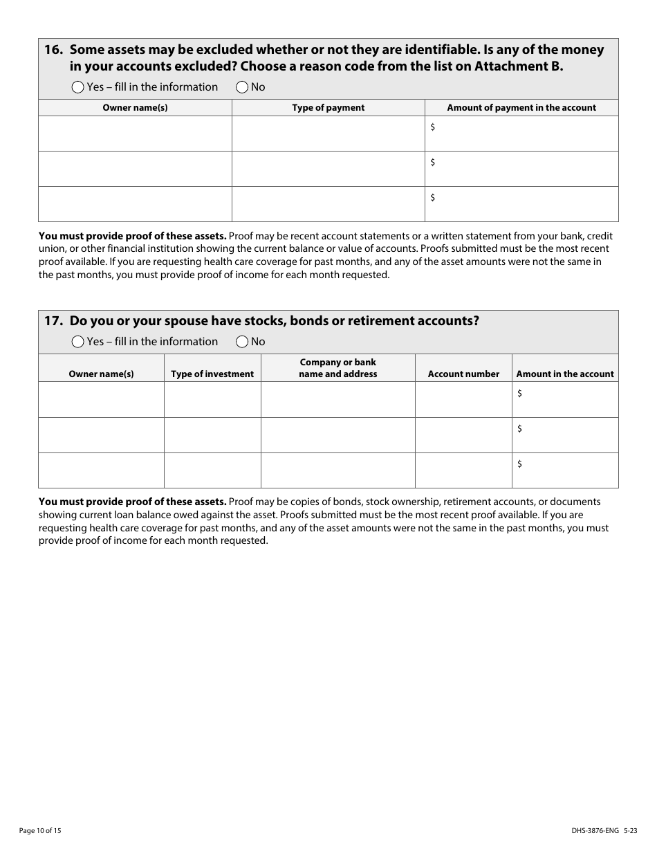 Form DHS-3876-ENG Application for Certain Populations - Minnesota, Page 12