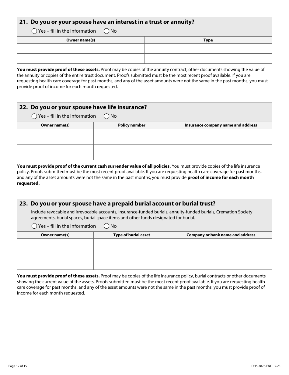 Form DHS-3876-ENG Application for Certain Populations - Minnesota, Page 14
