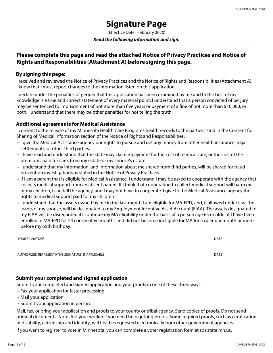 Form DHS-3876-ENG Application for Certain Populations - Minnesota, Page 17