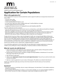 Form DHS-3876-ENG Application for Certain Populations - Minnesota