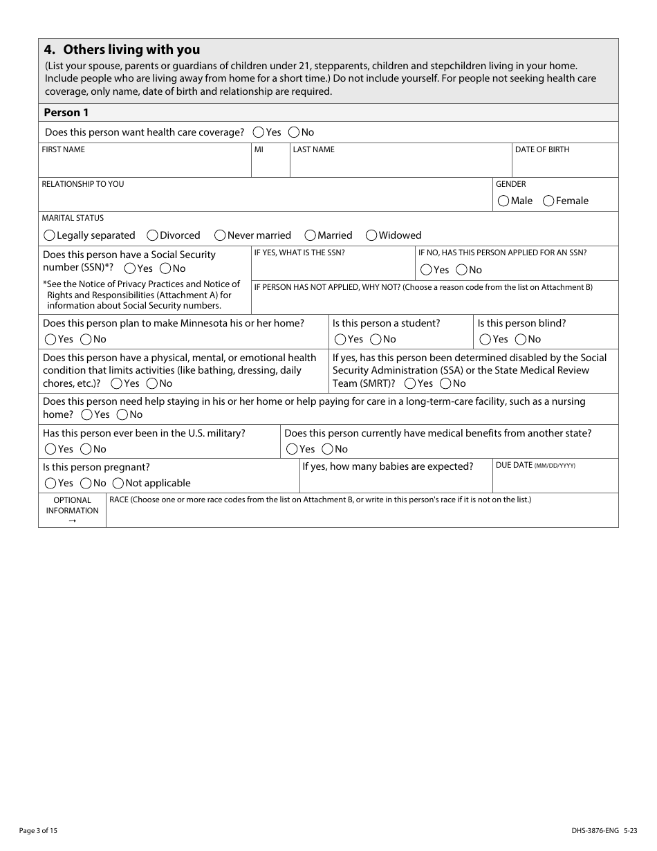 Form DHS-3876-ENG Application for Certain Populations - Minnesota, Page 5