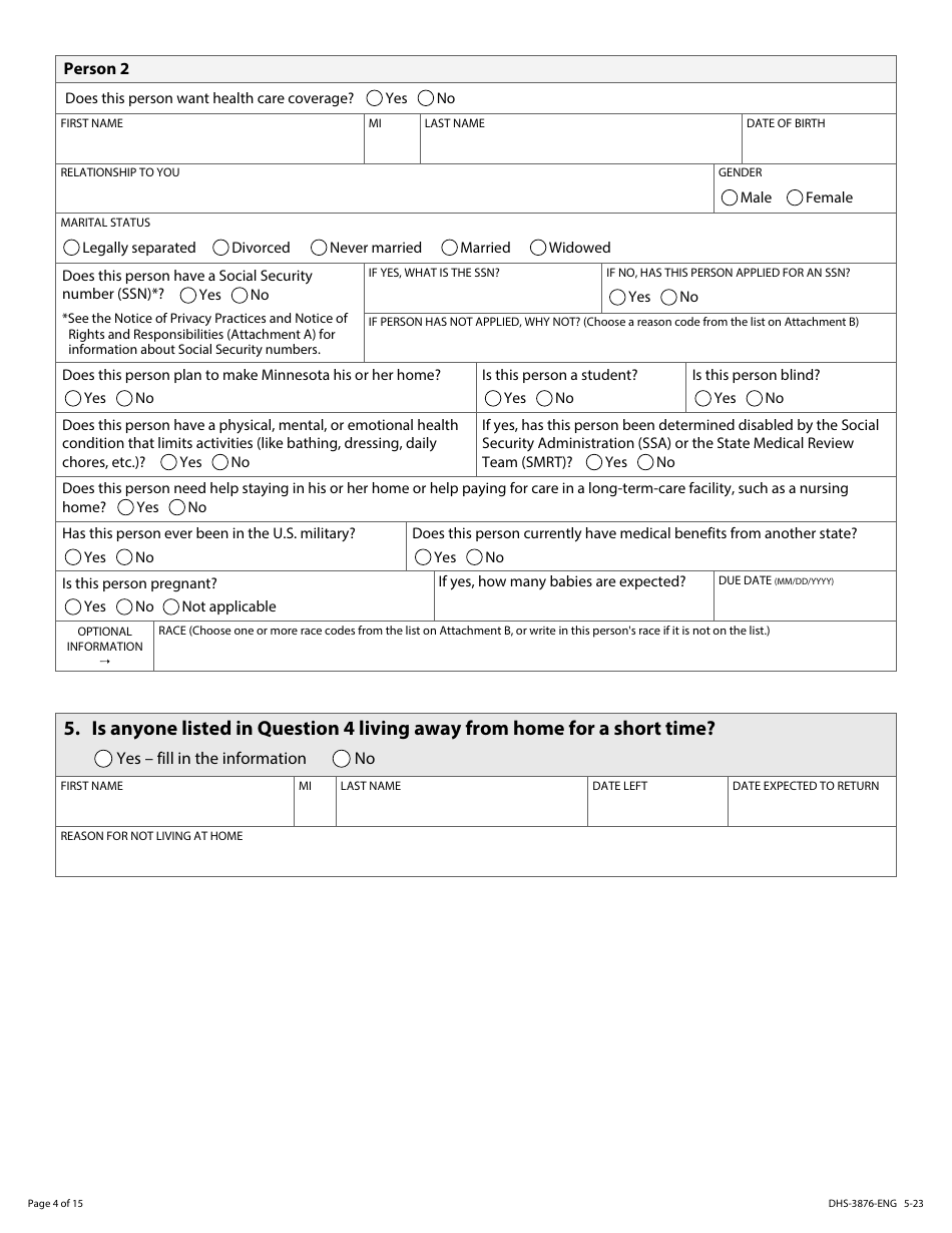 Form DHS-3876-ENG Application for Certain Populations - Minnesota, Page 6