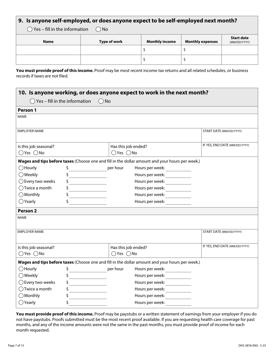 Form DHS-3876-ENG Application for Certain Populations - Minnesota, Page 9