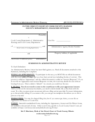 Document preview: Form CCCH0141 Summons in Administrative Review - Cook County, Illinois