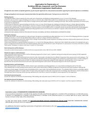 Document preview: Form BCC-320 Application for Registration of Building Officials, Inspectors and Plan Reviewers - Michigan