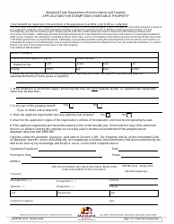 Document preview: Form SDATRP_EX-6 Application for Exemption Charitable Property - Maryland