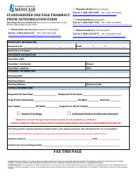 Document preview: Prior Authorization Packet - Early Refill - Mississippi