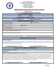Timeshare Registration Application - Rhode Island, Page 3
