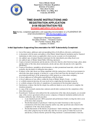 Document preview: Timeshare Registration Application - Rhode Island