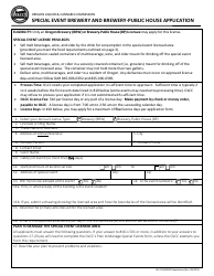 Document preview: Special Event Brewery and Brewery-Public House Application - Oregon