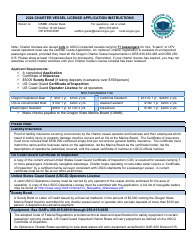 Document preview: Charter License Application - Oregon, 2024