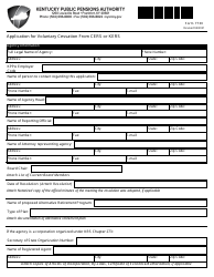 Form 7730 Application for Voluntary Cessation From Cers or Kers - Kentucky