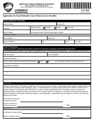 Document preview: Form 6800 Application for Duty Related/In Line of Duty Survivor Benefits - Kentucky
