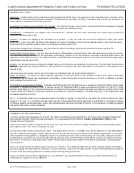 Form 1118 Pardon Application - South Carolina, Page 2