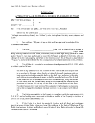 Document preview: Affidavit of Land or Mineral Ownership: Business or Trust - Oklahoma
