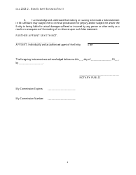 Affidavit of Land or Mineral Ownership: Business or Trust - Oklahoma, Page 2