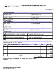 Document preview: Form DCYF06-025 Professional Services Billing Statement - Washington