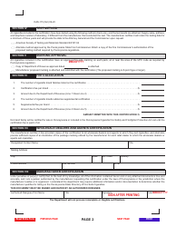 Form DAS-115 Application for Fire-Safe Certification of Cigarette Manufacturer - Pennsylvania, Page 2