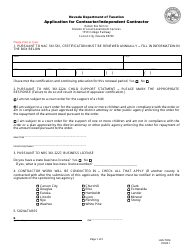Form LGS-T006 Application for Contractor/Independent Contractor - Nevada