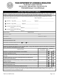 Document preview: TDLR Form IHB075N Site-Built Ref Inspection Summary - Texas
