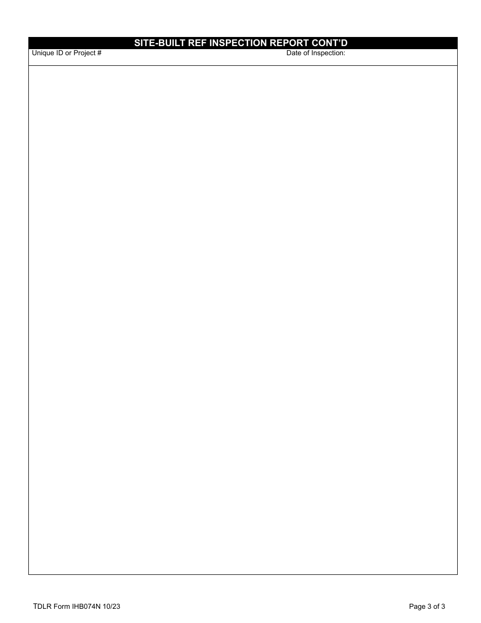TDLR Form IHB074N Site-Built Ref Inspection Report - Texas, Page 3