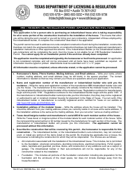 Document preview: TDLR Form IHB150N Ihb - Residential Installation Permit Application - Texas
