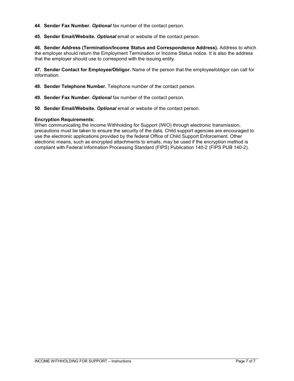 Instructions for Form 1F-P-1087 Order / Notice to Withhold Income for Support - Hawaii, Page 7
