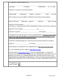 Application for State Election Absentee Ballot - New Hampshire, Page 2