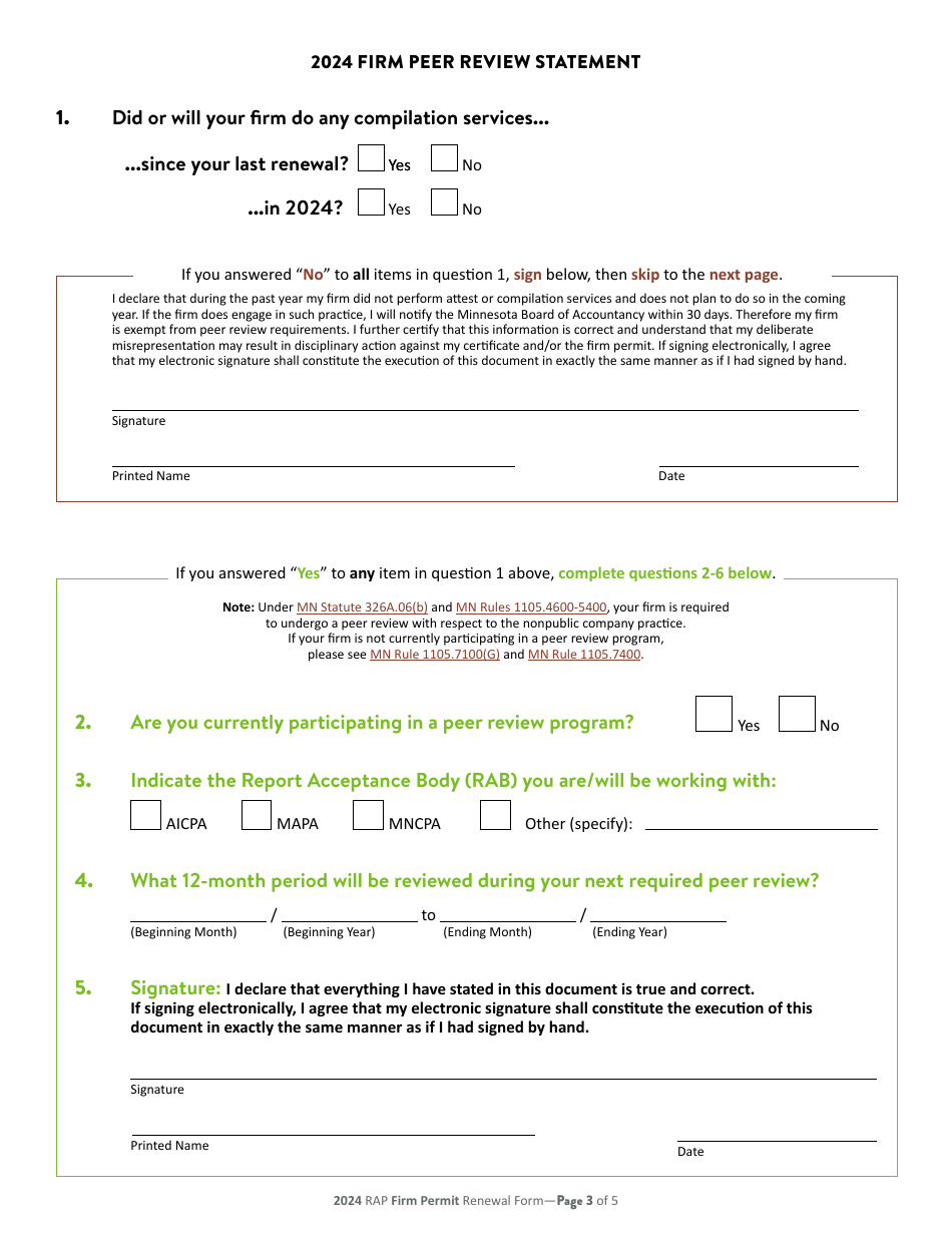 Rap Firm and Sole Proprietor Permit Renewal - Minnesota, Page 4