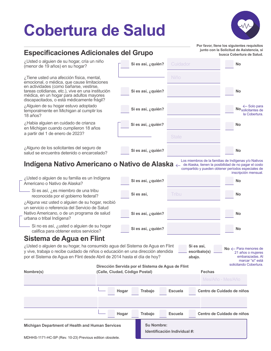 Formulario MDHHS-1171-SP Solicitud De Asistencia - Michigan (Spanish), Page 11