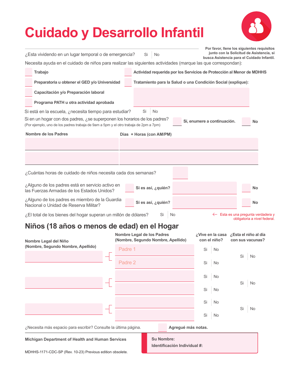 Formulario MDHHS-1171-SP Solicitud De Asistencia - Michigan (Spanish), Page 17