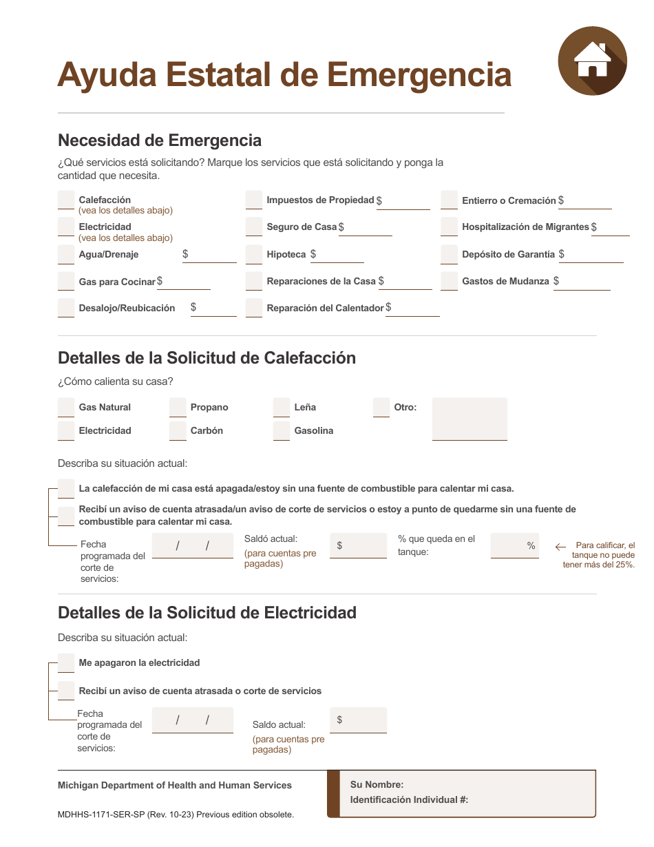 Formulario MDHHS-1171-SP Solicitud De Asistencia - Michigan (Spanish), Page 18