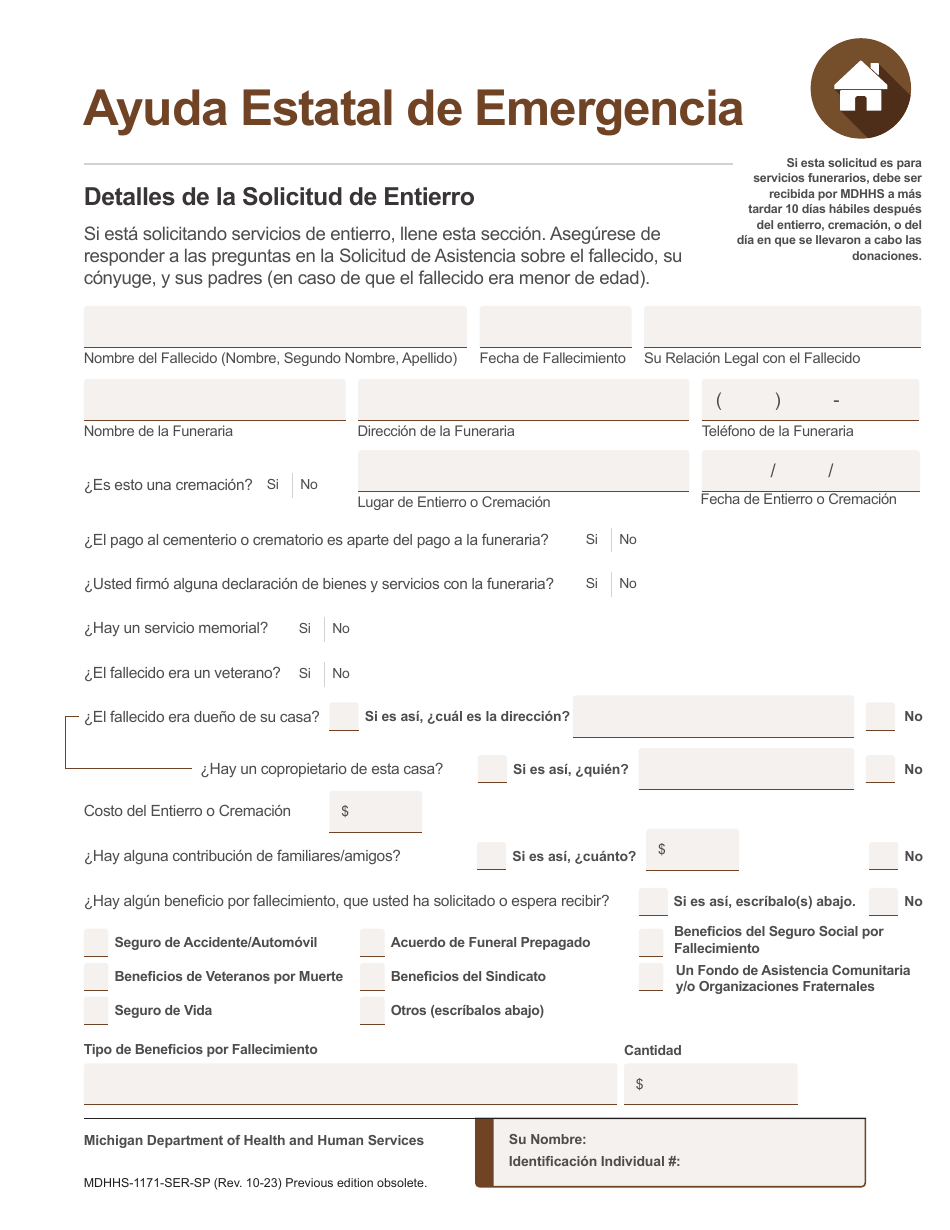 Formulario MDHHS-1171-SP Solicitud De Asistencia - Michigan (Spanish), Page 20