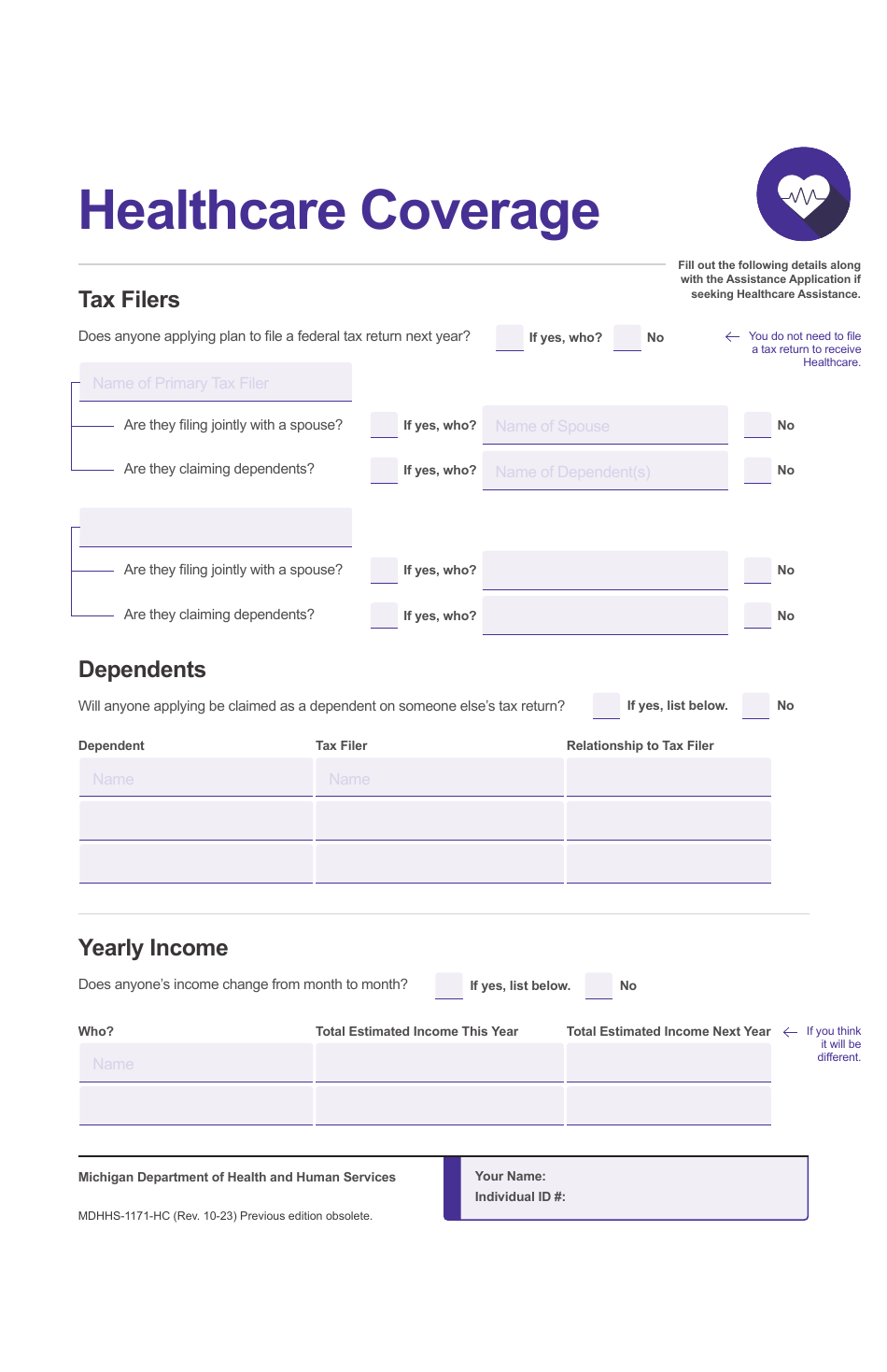 Form MDHHS-1171 Assistance Application - Michigan, Page 12