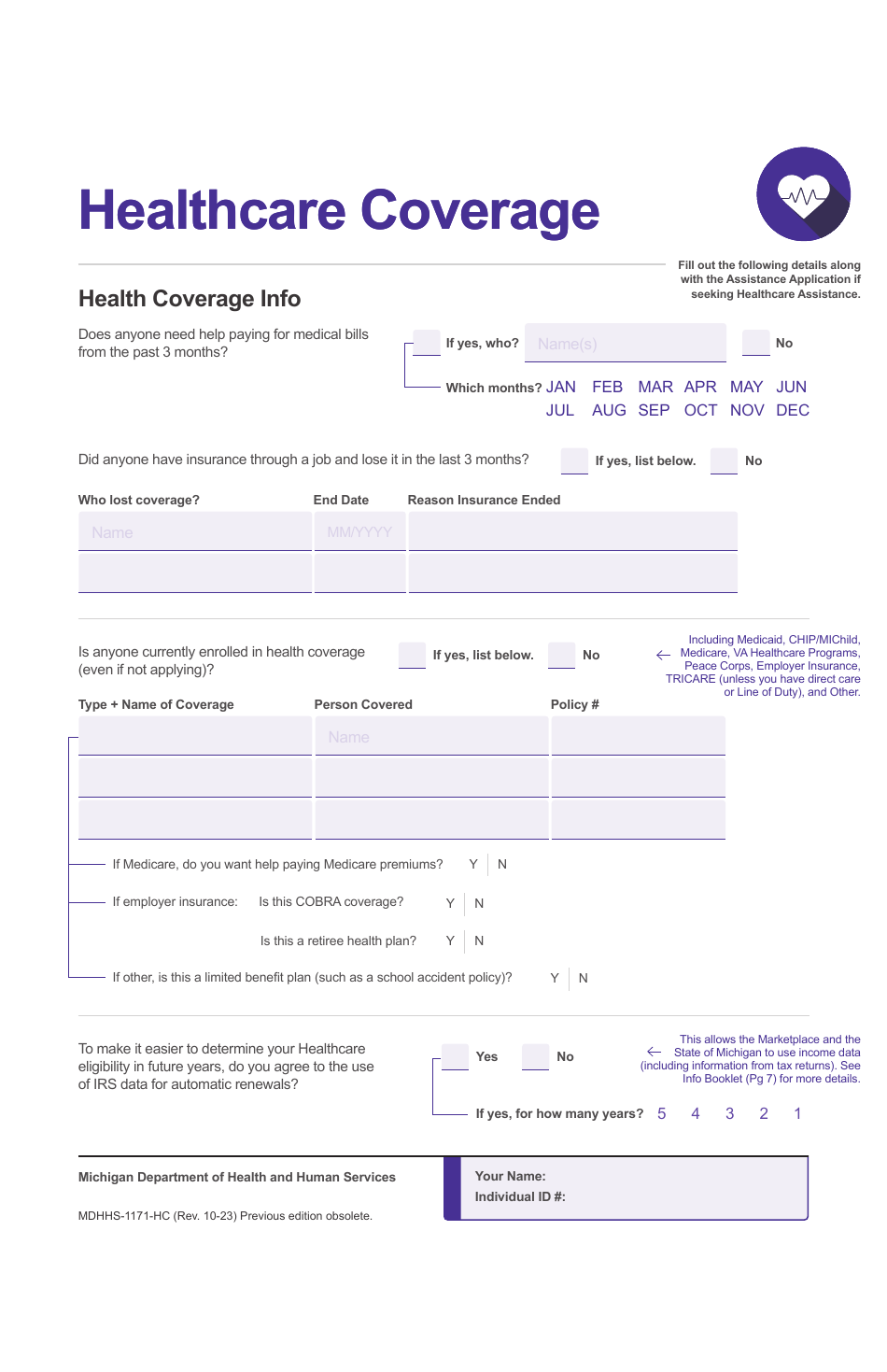 Form MDHHS-1171 Assistance Application - Michigan, Page 13