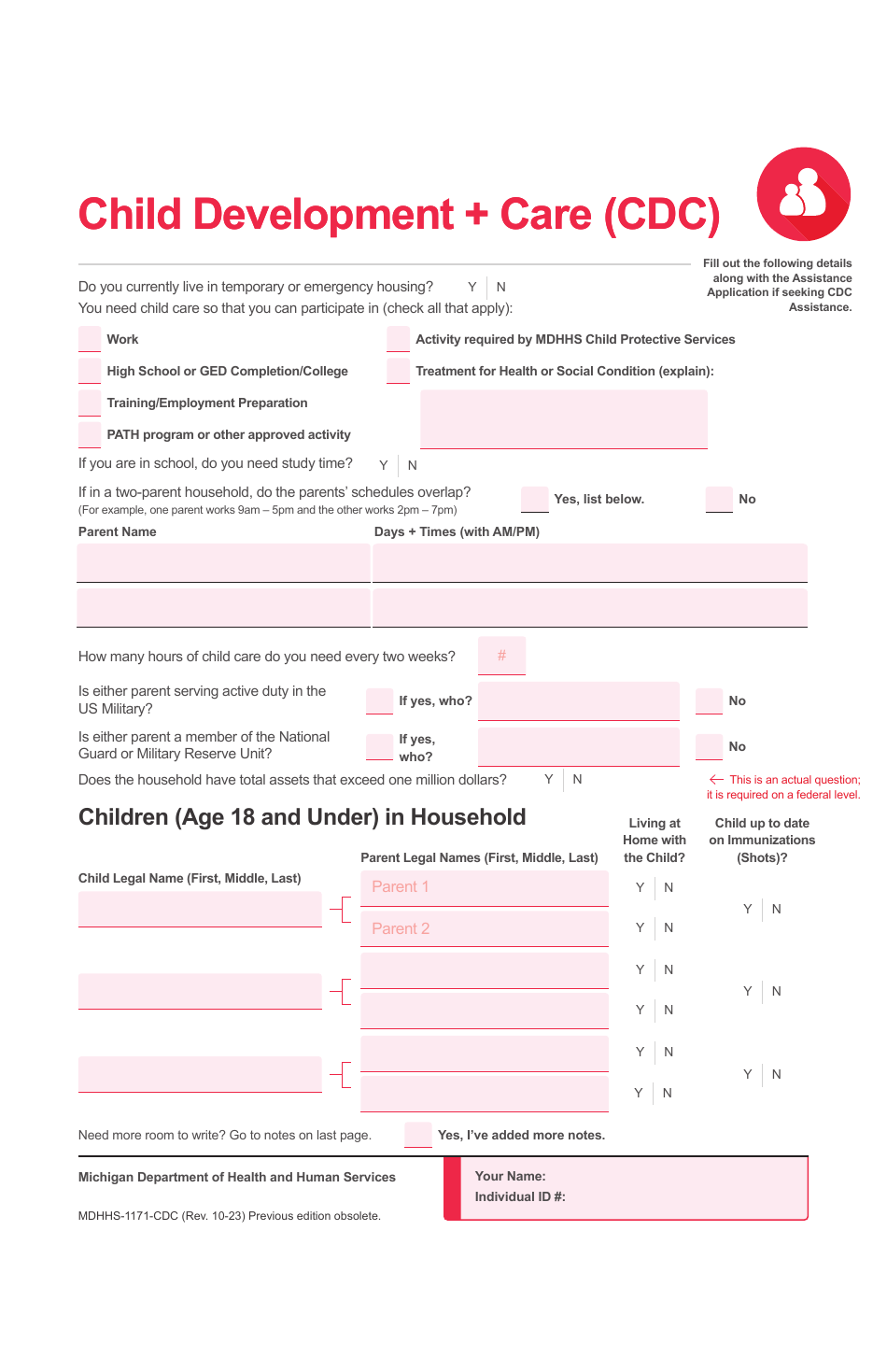 Form MDHHS-1171 Assistance Application - Michigan, Page 17