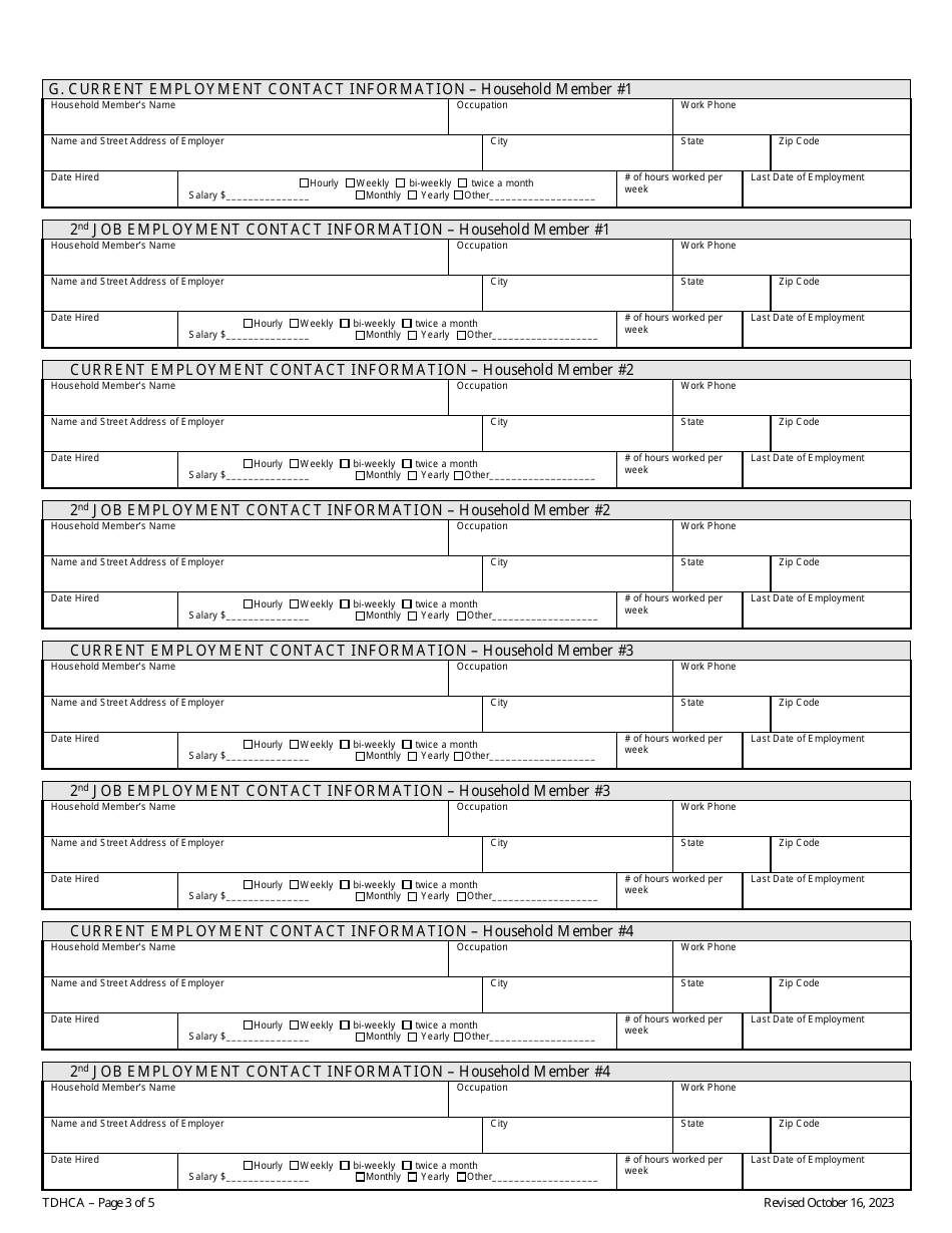 Intake Application - Texas, Page 3