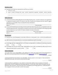 Application to Operate in Iowa as a Licensed Animal Welfare Commercial Establishment - Iowa, Page 3