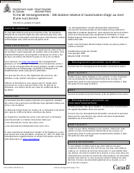Document preview: Forme GRC RCMP6016 Declaration Relative a L'autorisation D'agir Au Nom D'une Succession - Canada (French)