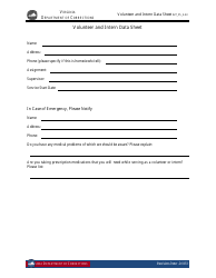 Document preview: Form 5 Volunteer and Intern Data Sheet - Virginia