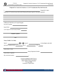 Document preview: Form 17 Request for Inactive Inmate or Ccap Probationer/Parolee Records - Virginia