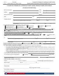 Document preview: Form 11 Consent for Release of Confidential Health and/or Mental Health Information (Inactive Inmate Only) - Virginia